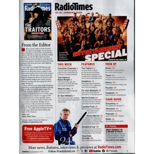 Radio Times Magazine 18th January 2025 The Traitors Cover
