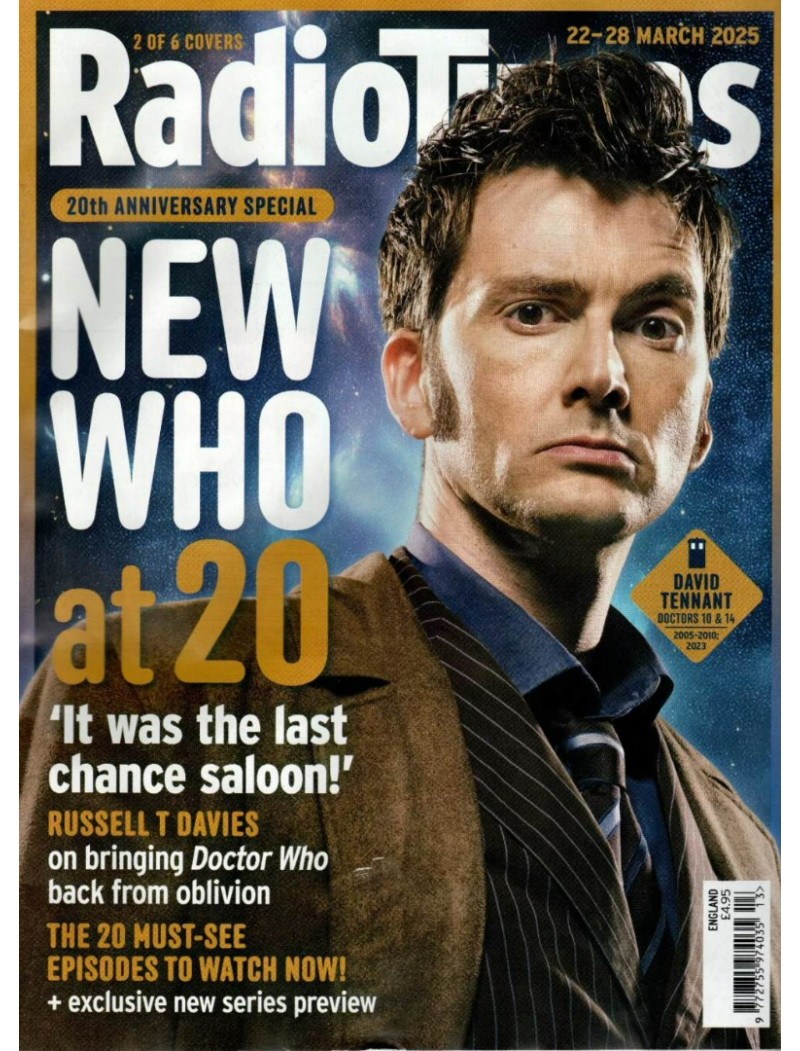 Radio Times Magazine 22nd March 2025 David Tennant Cover 2 of 6