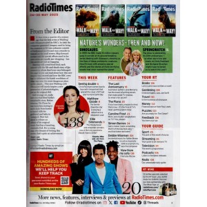 Radio Times Magazine 24th May 2025 Walking with Dinosaurs