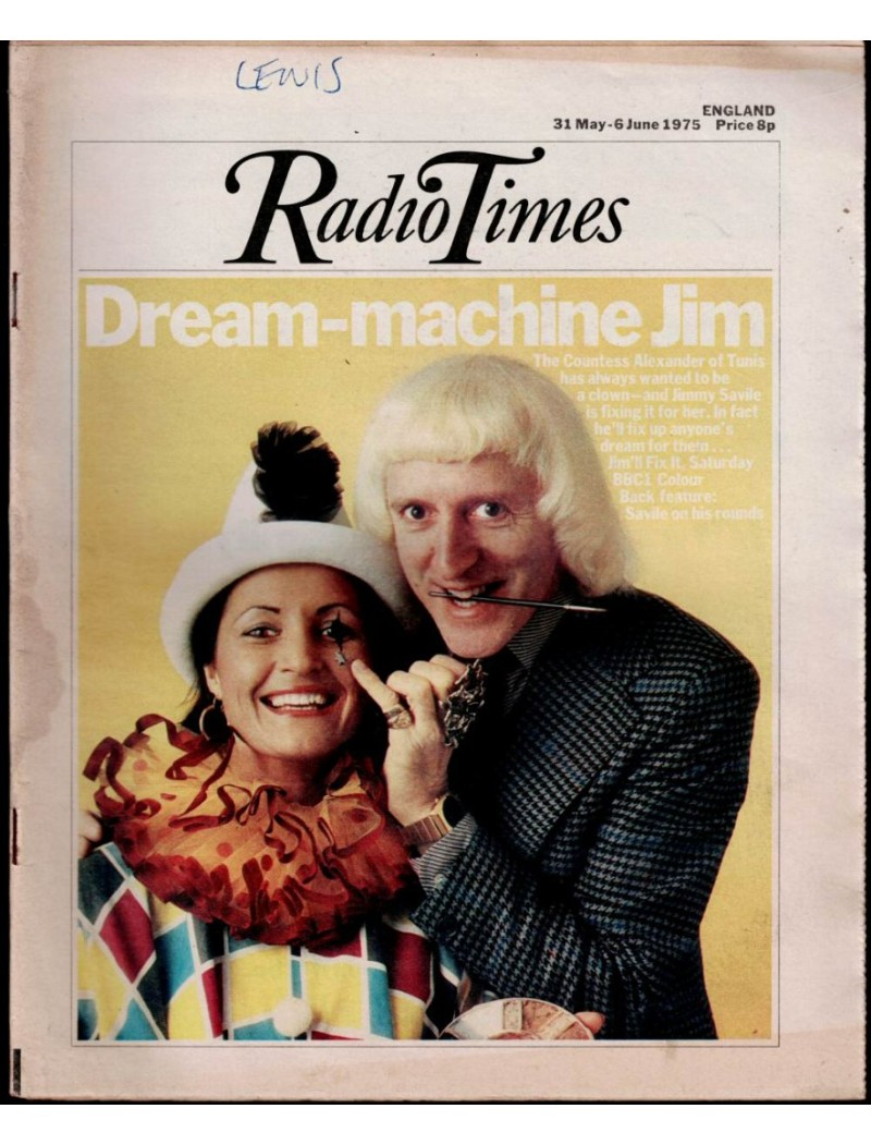 Radio Times Magazine 31st May 1975 Jimmy Saville Radio Times Magazine 31st May 1975 Jimmy Saville
