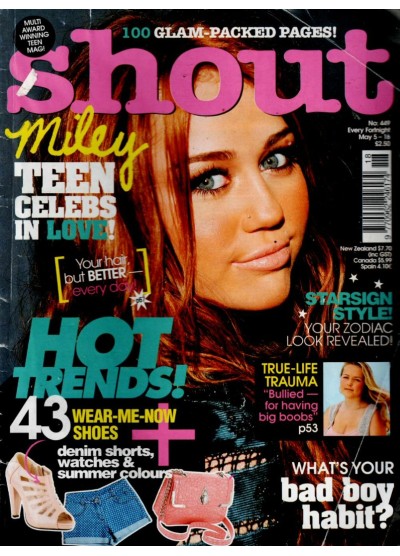 Shout Magazine 5th May 2010 Miley Cyrus cover