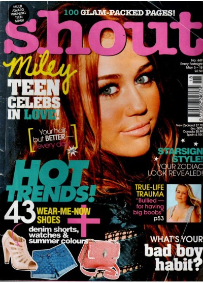 Shout Magazine 5th May 2010 Miley Cyrus