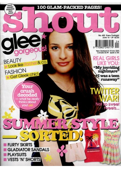 Shout Magazine 16th June 2010 Lea Michele cover