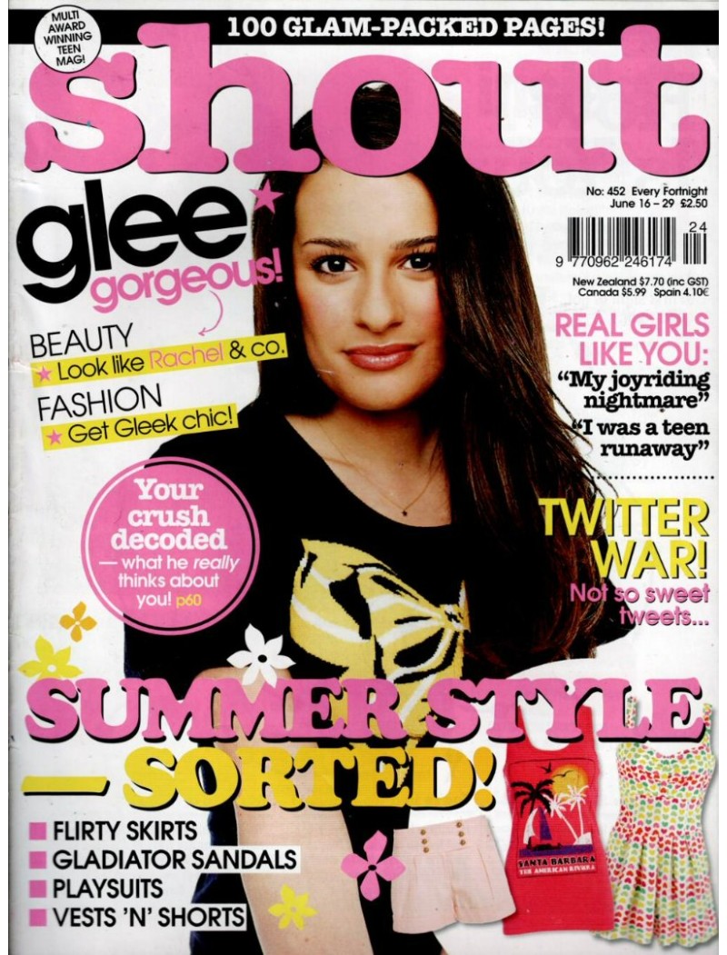 Shout Magazine 16th June 2010 Lea Michele cover