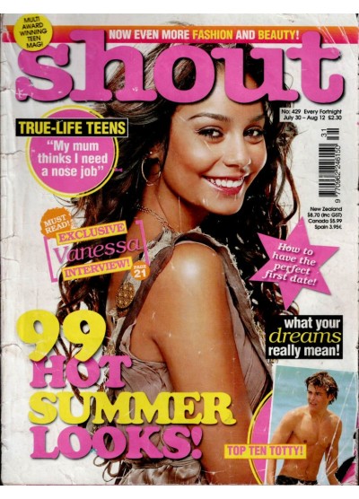 Shout Magazine 30th July 2009 Vanessa Hudgens