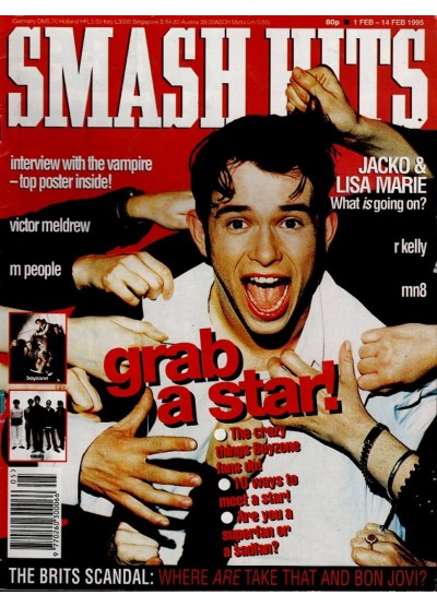 Smash Hits Magazine 1st February 1995 Stephen Gately Smash Hits Magazine 1st February 1995 Stephen Gately