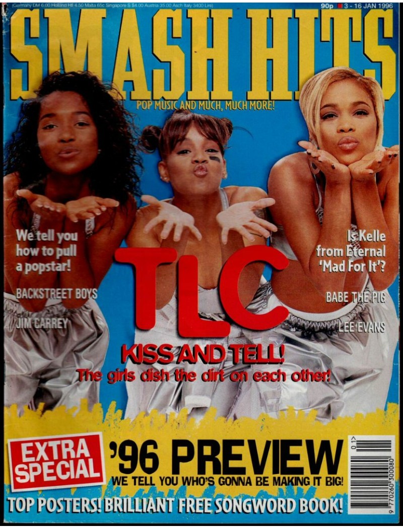 Smash Hits Magazine 3rd January 1996 TLC Smash Hits Magazine 3rd January 1996 TLC