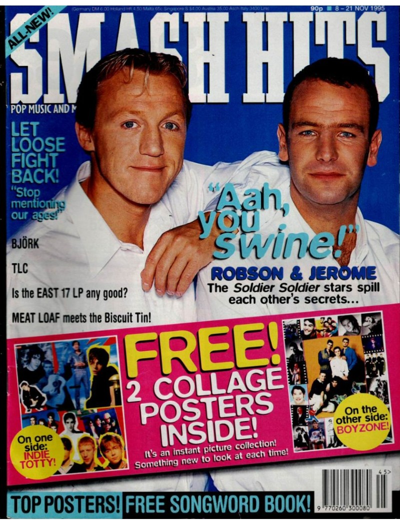 Smash Hits Magazine 8th November 1995 Robson & Jerome Smash Hits Magazine 8th November 1995 Robson & Jerome