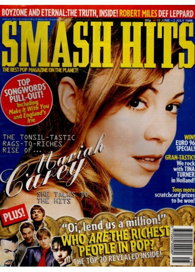 Smash Hits Magazine 19th June 1996 Mariah Carey