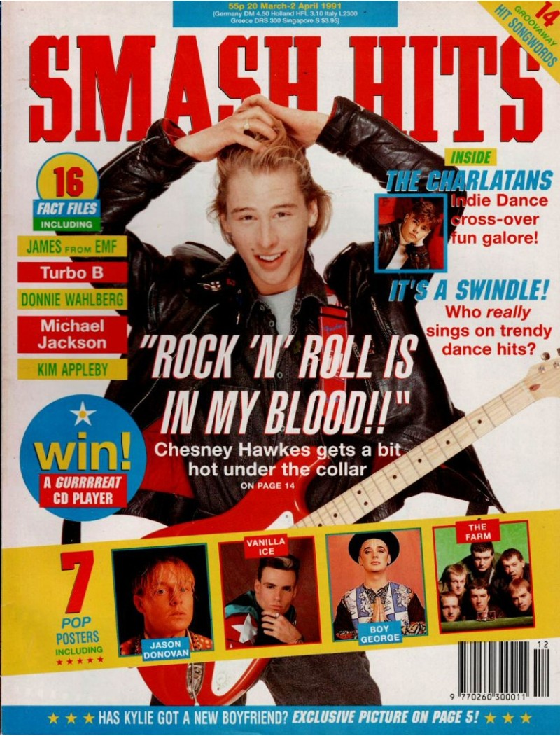 Smash Hits Magazine 20th March 1991 (Chesney Hawkes Cover)