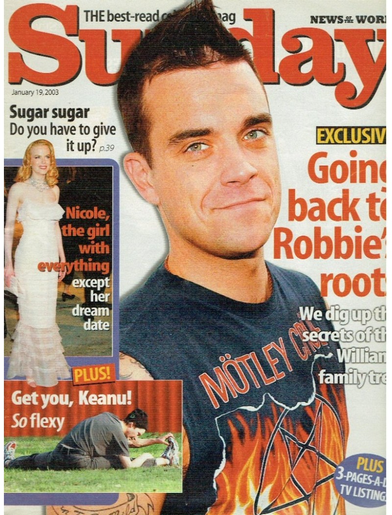 Sunday Times Magazine 19th January 2003 Robbie Williams
