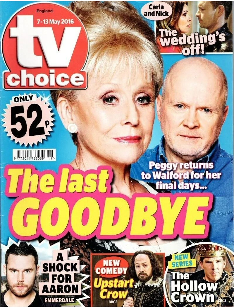 TV Choice Magazine 7th May 2016 Barbara Windsor TV Choice Magazine 7th May 2016 Barbara Windsor