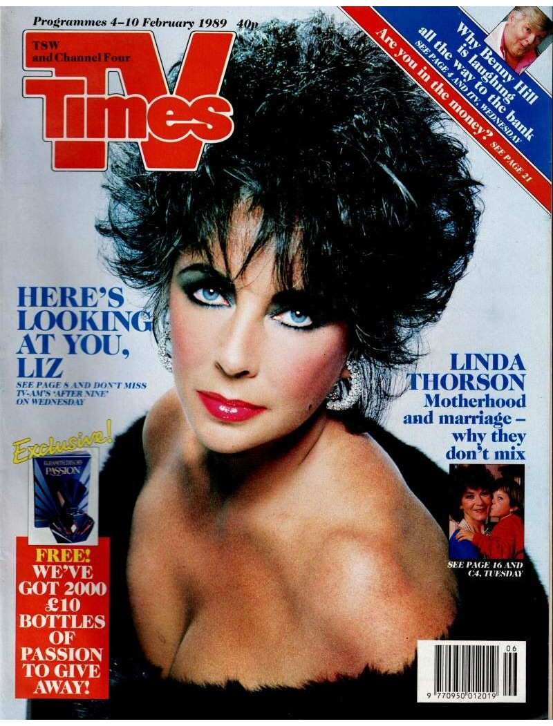 TV Times Magazine 4th February 1989 Elizabeth Taylor