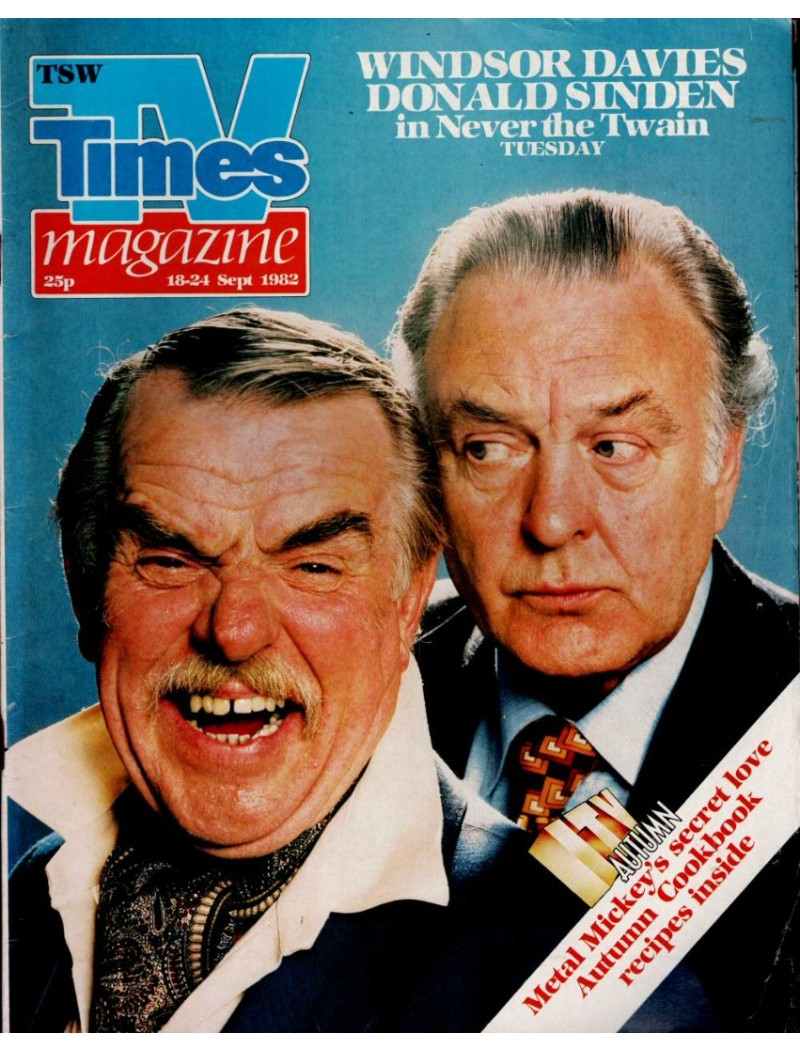 TV Times Magazine 18th September 1982 Windsor Davies Donald Sinden TV Times Magazine 18th September 1982 Windsor Davies Donald Sinden