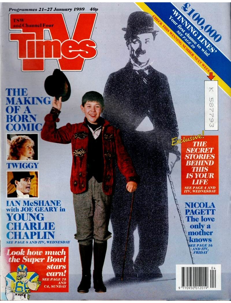 TV Times Magazine 21st January 1989 Ian McShane Joe Geary Twiggy