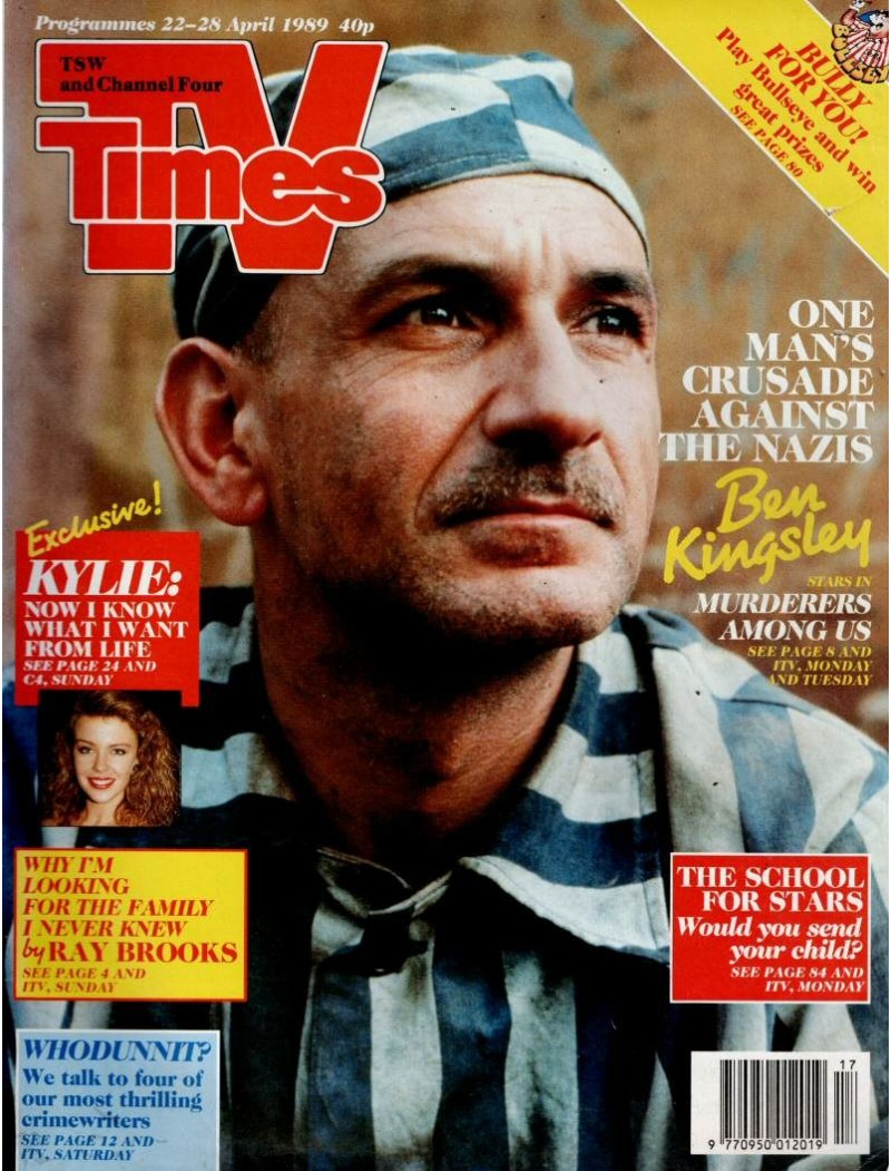 TV Times Magazine 22nd April 1989 Ben Kingsley