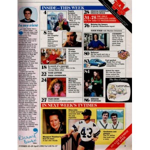 TV Times Magazine 22nd April 1989 Ben Kingsley
