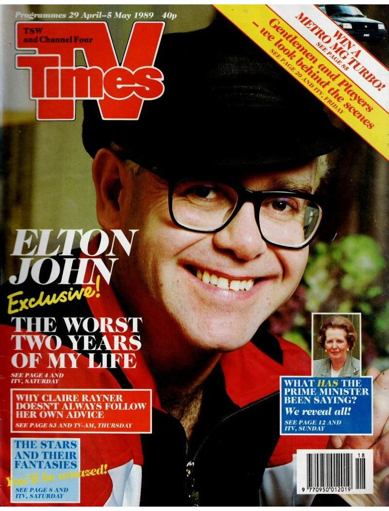 TV Times Magazine 29th April 1989 Elton John