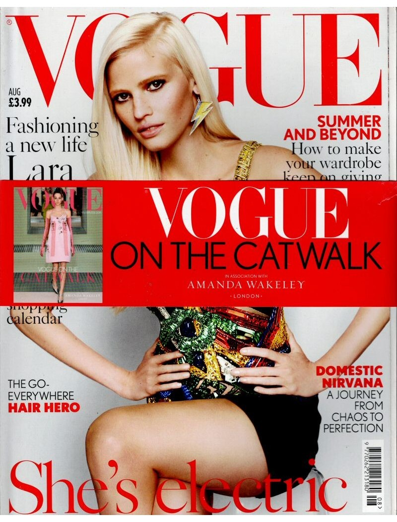 Vogue Magazine August 2015 Lara Stone with supplement