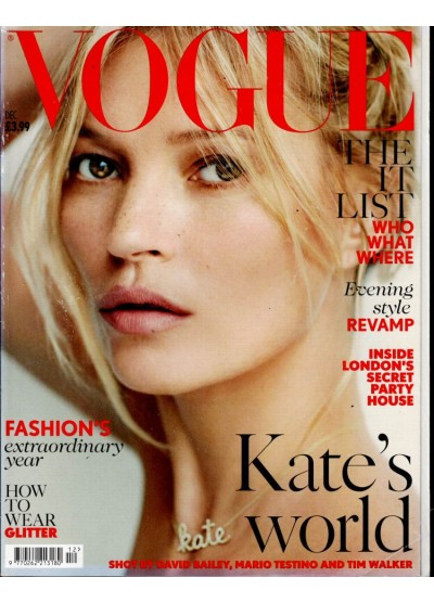 Vogue Magazine December 2014 Kate Moss Elsa Schiparelli Bunny Mellon Laura Woods