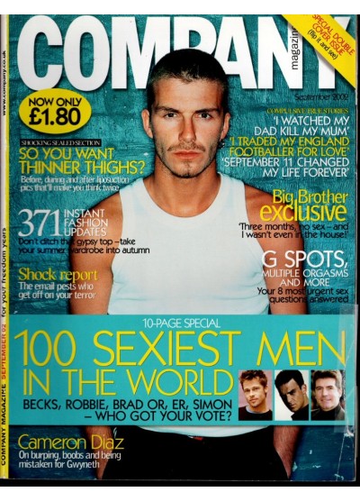 Company Magazine September 2002 David Beckham cover Company Magazine September 2002 David Beckham cover