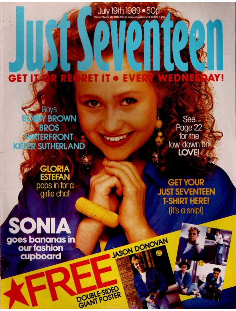 Just Seventeen Magazine 19th July 1989