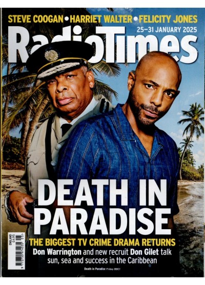 Radio Times Magazine 25th January 2025 Don Warrington and Don Gilet on the cover - Death in Paradise