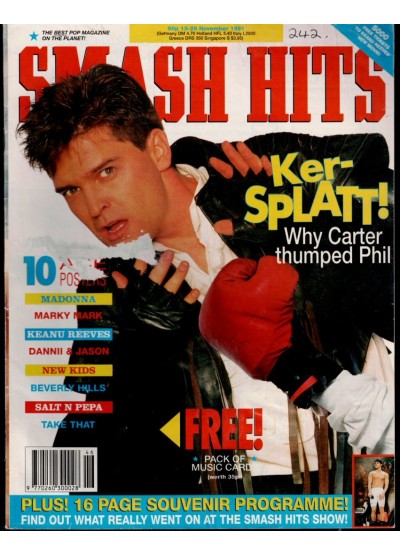 Smash Hits Magazine 13th November 1991 Phillip Schofield ccover Smash Hits Magazine 13th November 1991 Phillip Schofield ccover