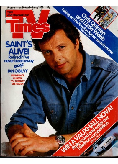 TV Times Magazine 30th April 1988 Ian Ogilvy TV Times Magazine 30th April 1988 Ian Ogilvy