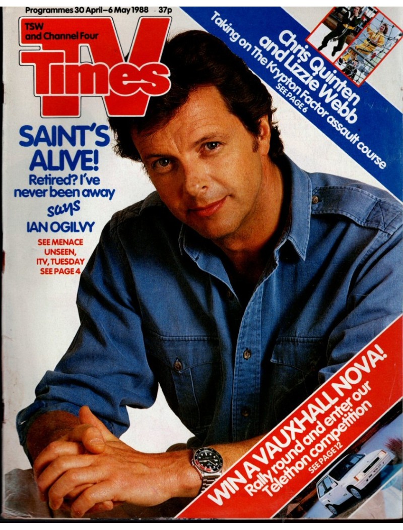 TV Times Magazine 30th April 1988  Ian Ogilvy