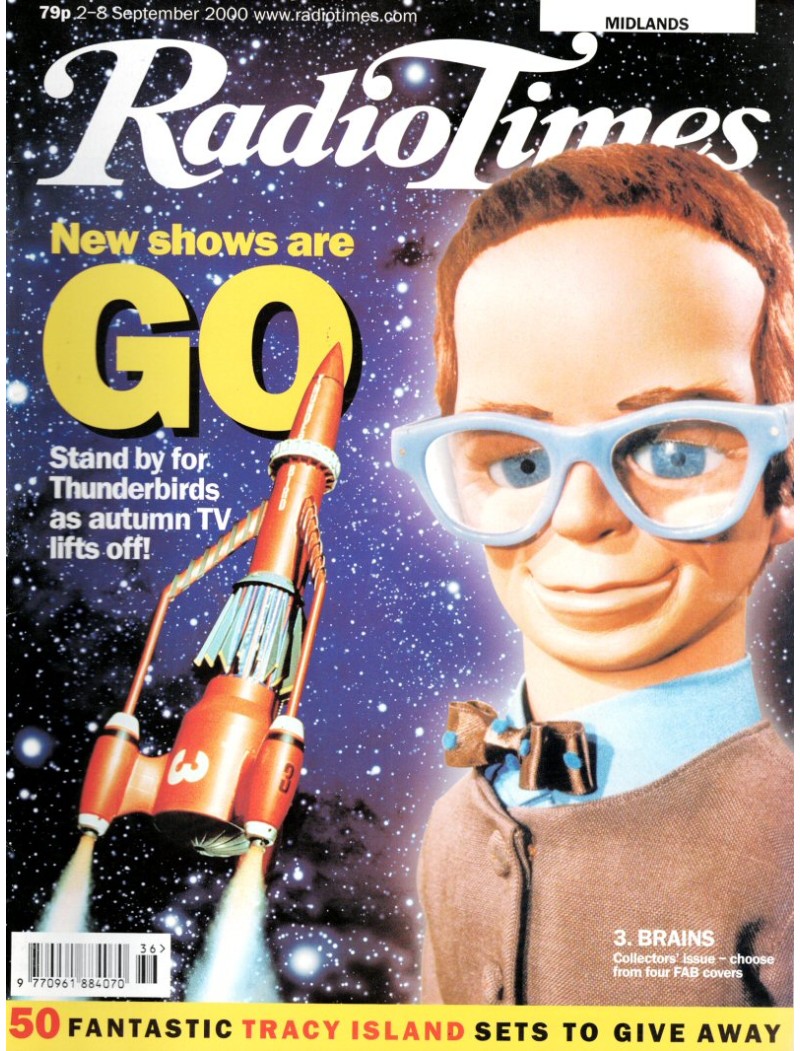 Radio Times Magazine 2nd September 2000 Brains cover Radio Times Magazine 2nd September 2000 Brains cover