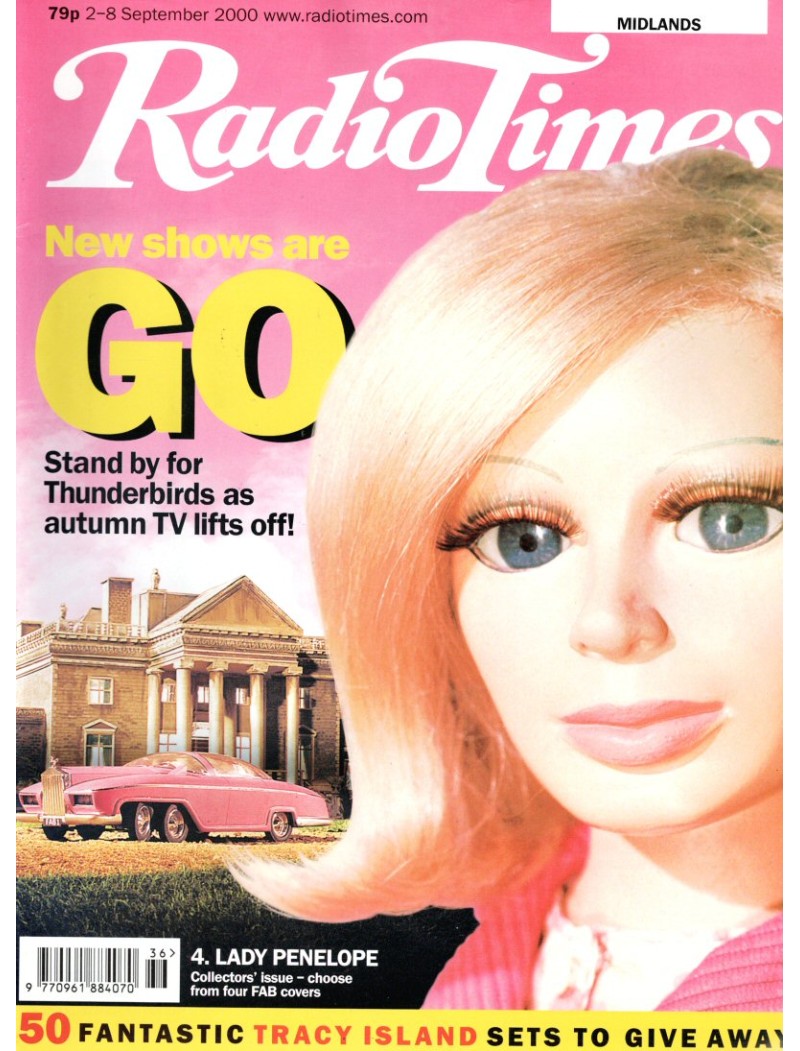 Radio Times Magazine 2nd September 2000 Lady Penelope cover Radio Times Magazine 2nd September 2000 Lady Penelope cover