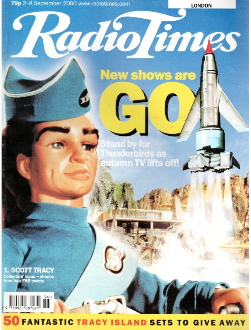 Radio Times Magazine 2nd September 2000 Scott Tracy cover Radio Times Magazine 2nd September 2000 Scott Tracy cover
