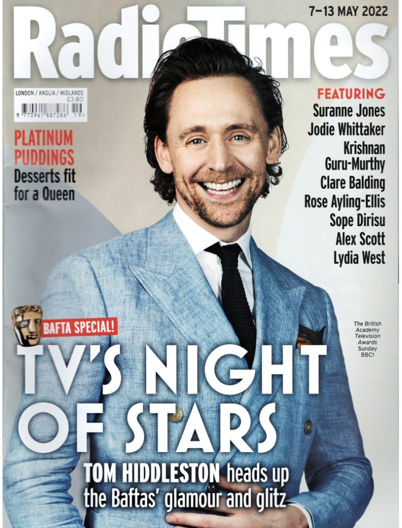 Radio Times Magazine 7th May 2022 Tom Hiddleston Radio Times Magazine 7th May 2022 Tom Hiddleston