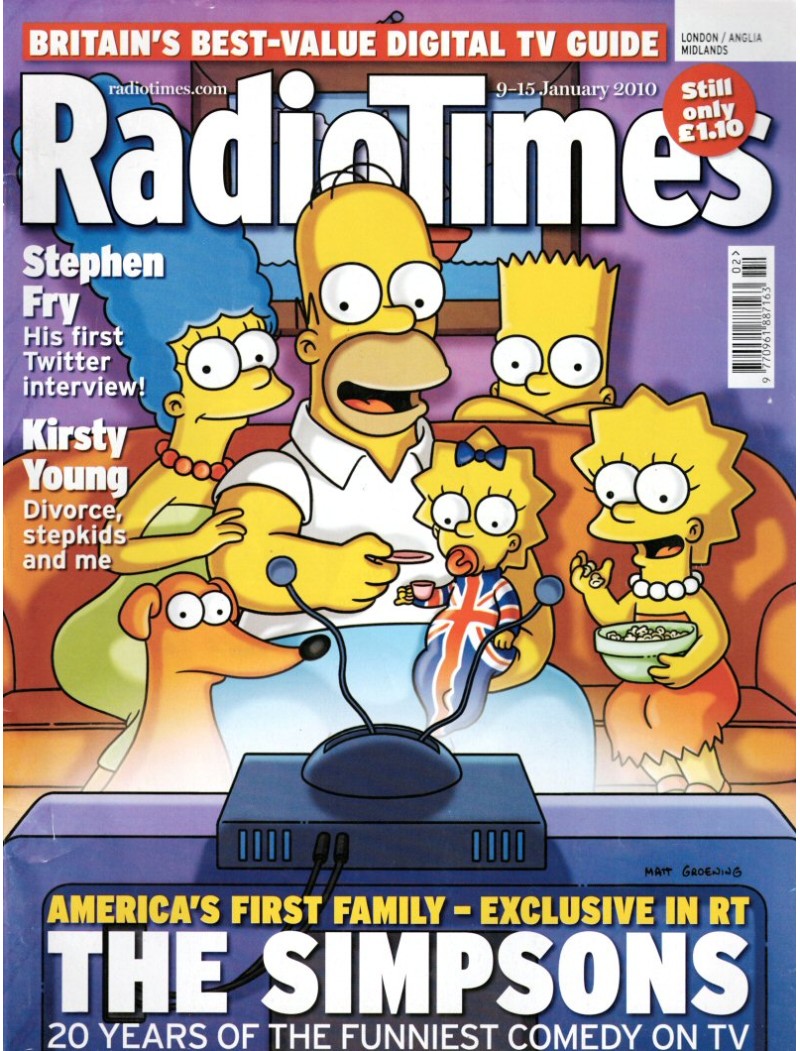 Radio Times Magazine 9th January 2010 The Simpsons Radio Times Magazine 9th January 2010 The Simpsons
