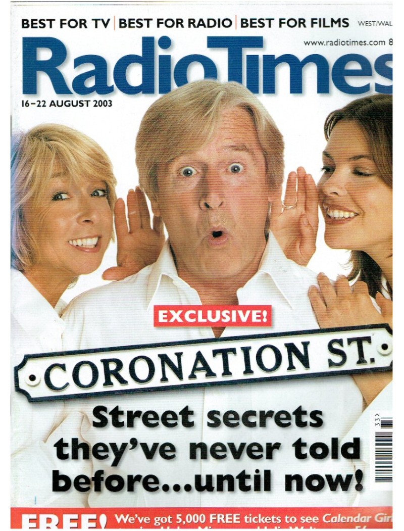 Radio Times Magazine 16th August 2003 Radio Times Magazine 16th August 2003