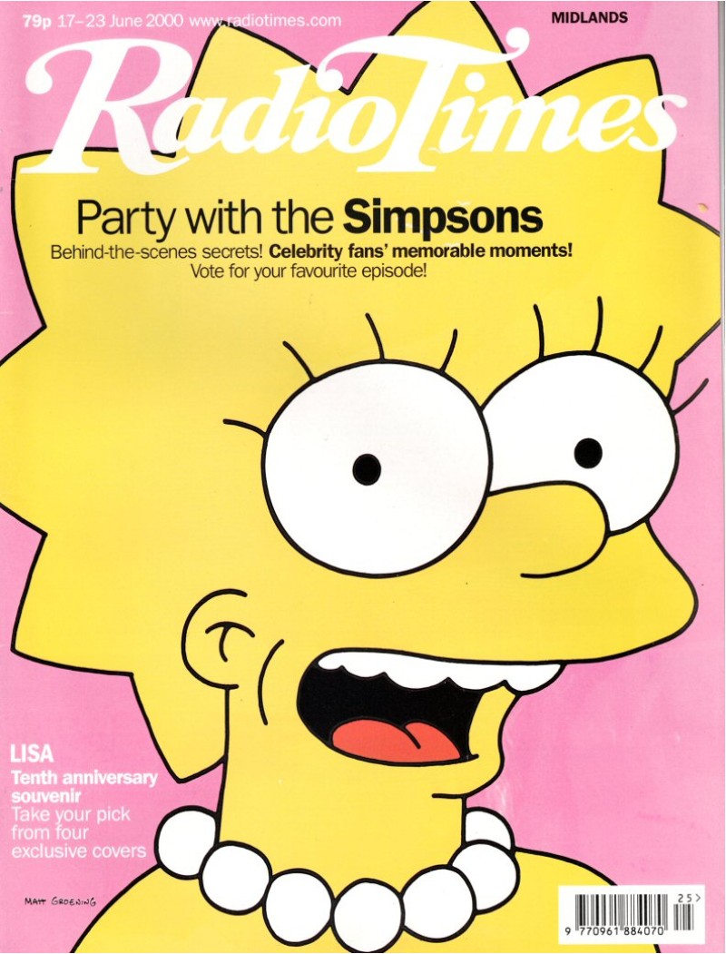 Radio Times Magazine 17th June 2000 The Simpsons Radio Times Magazine 17th June 2000 The Simpsons