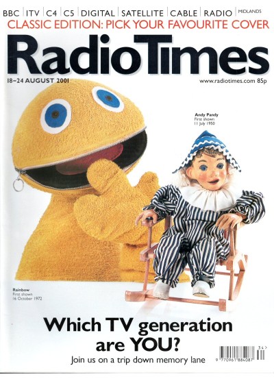 Radio Times Magazine 18th August 2001 Rainbow