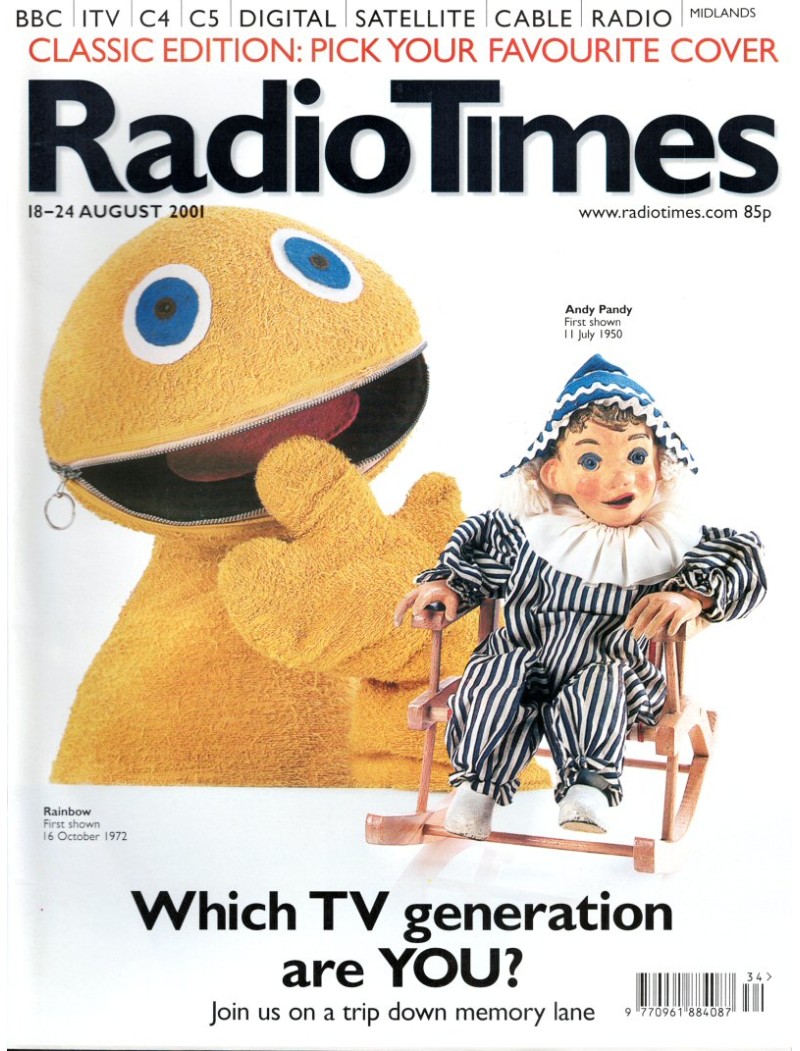 Radio Times Magazine 18th August 2001 Rainbow Radio Times Magazine 18th August 2001 Rainbow