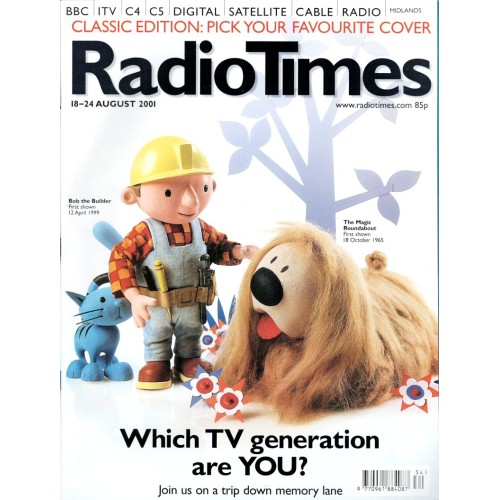 Radio Times Magazine - 2001 18th August 2001 Bob the Builder