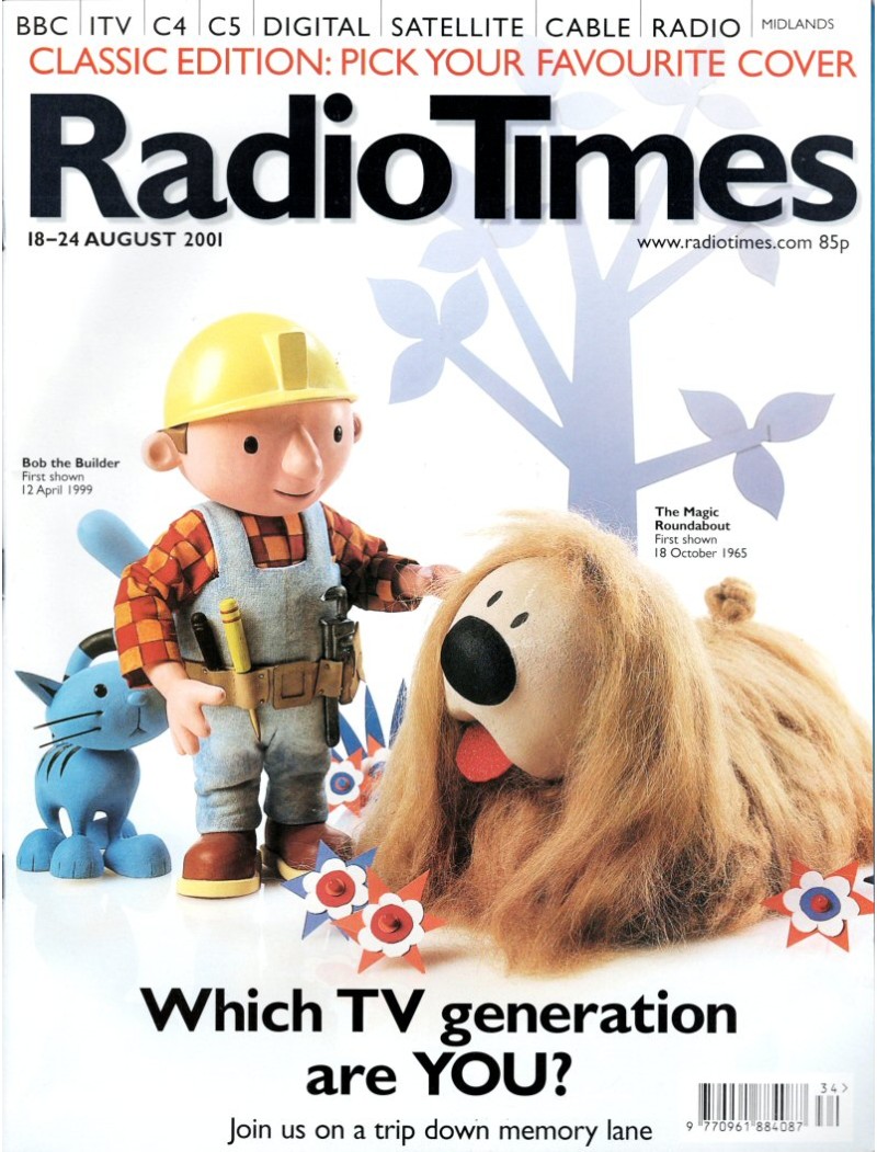 Radio Times Magazine - 2001 18th August 2001 Bob the Builder