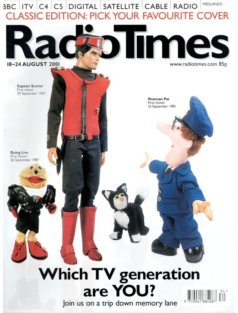 Radio Times Magazine 18th August 2001 Postman Pat Radio Times Magazine 18th August 2001 Postman Pat