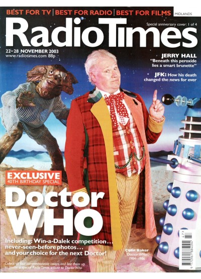 Radio Times Magazine 22nd November 2003 Cover 1 of 4 Colin Baker Doctor Who