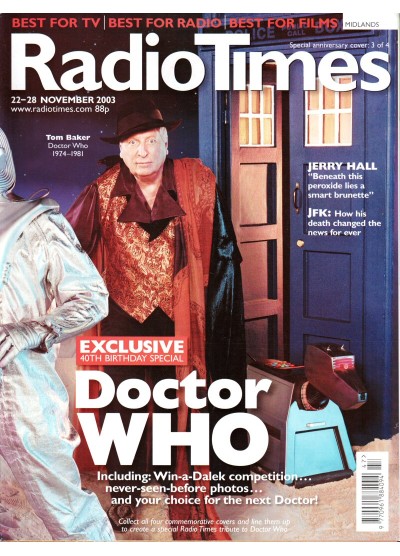 Radio Times Magazine 22nd November 2003 Cover 3 of 4 Tom Baker Doctor Who