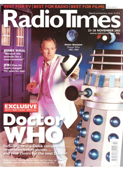 Radio Times Magazine 22nd November 2003 Cover 4 of 4 Peter Davison Doctor Who