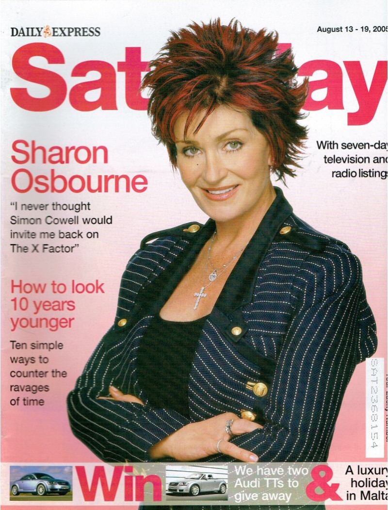 Daily Express Saturday Magazine 2005 13/08/05 Sharon Osbourne