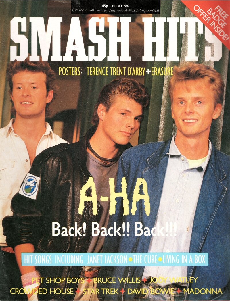 Smash Hits Magazine - 1987 01/07/87 (Aha cover)
