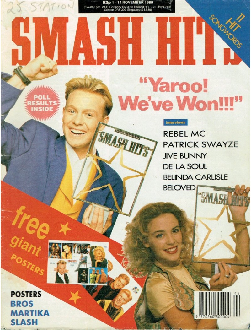 Smash Hits Magazine - 1989 01/11/89 (Smash Hits Poll Cover)