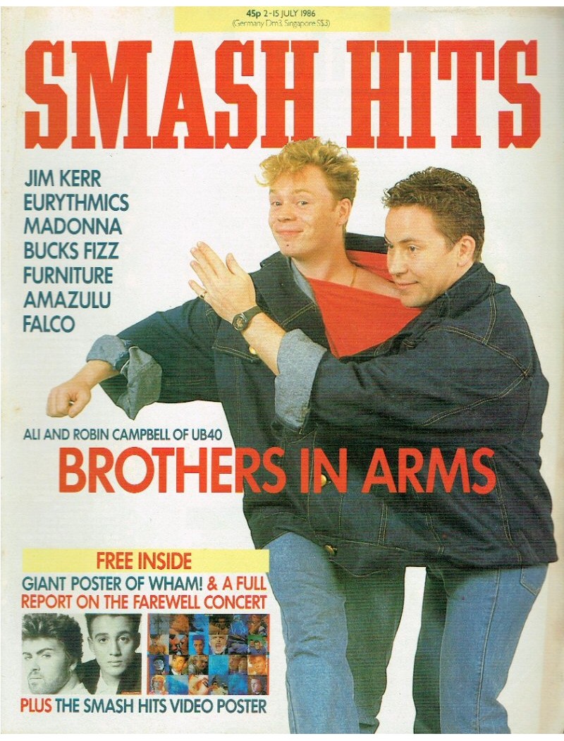 Smash Hits Magazine 2nd July 1986 Smash Hits Magazine 2nd July 1986