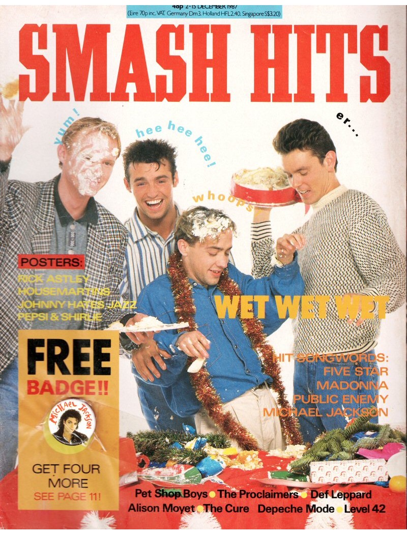 Smash Hits Magazine - 1987 02/12/87 (Wet Wet Wet cover) Smash Hits Magazine - 1987 02/12/87 (Wet Wet Wet cover)